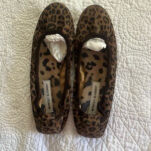 Leopard print ballerina flats Manola Blahniks
